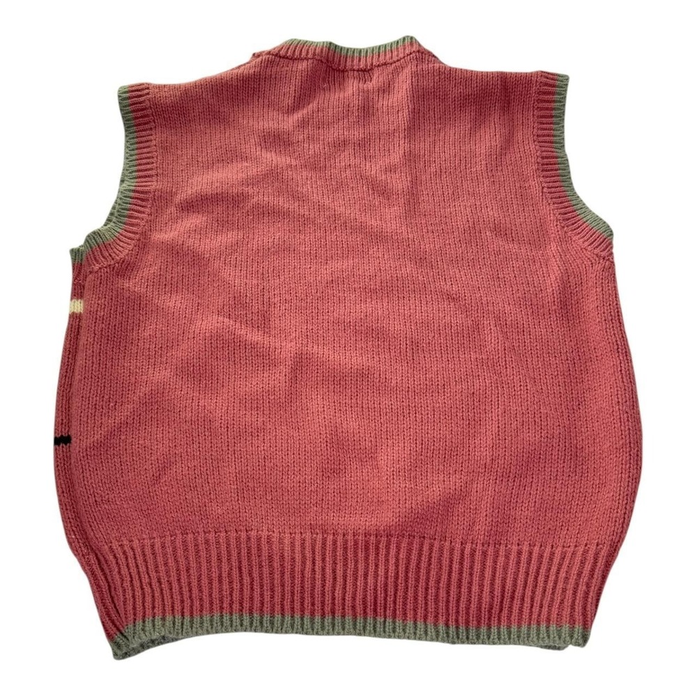 The Petite Idea Pink Plaid Sweater Vest Women Medium Vintage 90 Knit Cottagecore - Picture 7 of 7